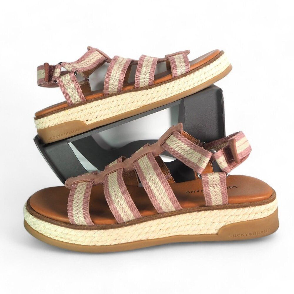 Lucky Brand Emliey Gladiator Strappy Platform Sandals "Antler" Women's 8.5M